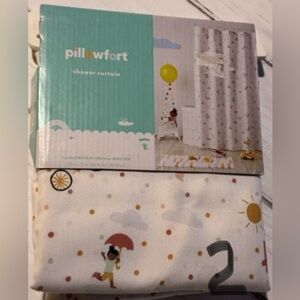 Pillowfort Shower Curtain with Multicolor Dots and Playful Designs